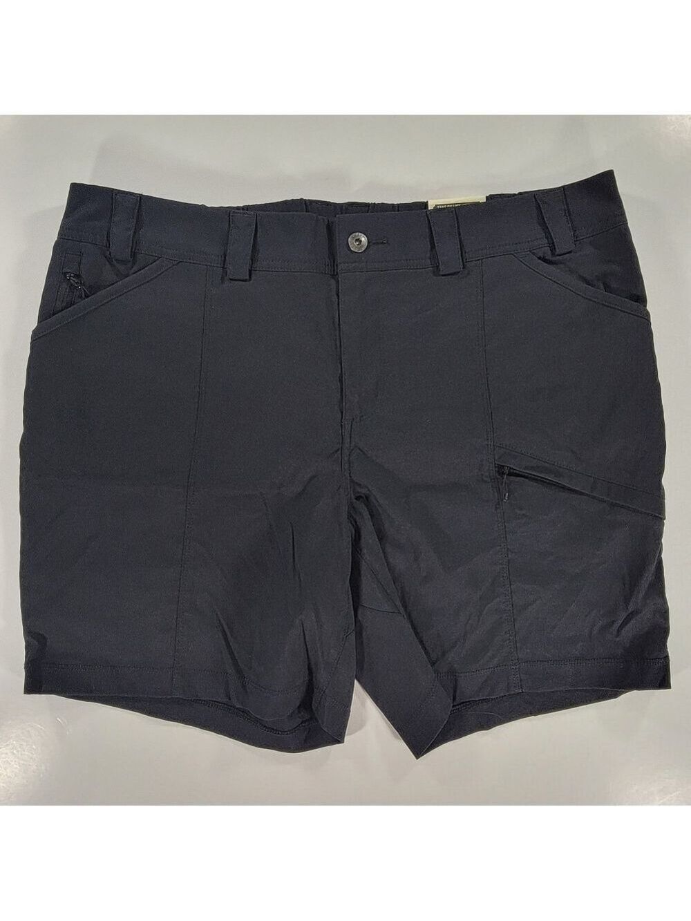 NEW Duluth Trading Womens 18 Dry On The Fly 7" Shorts Black Cargo Outdoor Hiking